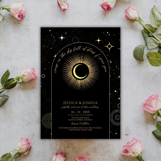 Invitation Citation astrologique de l'arc noir céleste