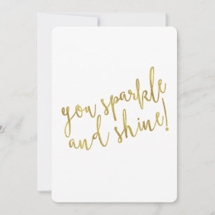 Invitation Citation brillante Faux Gold Foil Parties scintill
