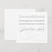 Invitation Citation d'amour inconditionnel (Devant / Derrière)