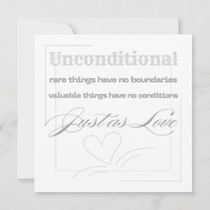 Invitation Citation d'amour inconditionnel 