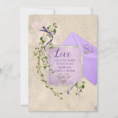 Invitation Citation d'amour mariage avec branche florale (Devant)
