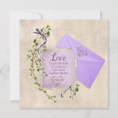 Invitation Citation d'amour mariage avec branche florale (Devant)