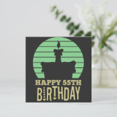Invitation citation d'anniversaire 55 ans jaune vert heureux (Debout devant)