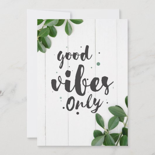 Invitation Citation de bonheur Vibes positives seulement (Devant)