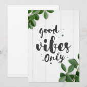 Invitation Citation de bonheur Vibes positives seulement (Devant / Derrière)