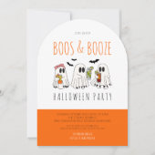 Invitation Citation de Boos et Booze Ghost Adult Halloween Pa (Devant)