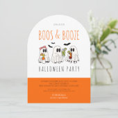 Invitation Citation de Boos et Booze Ghost Adult Halloween Pa (Debout devant)