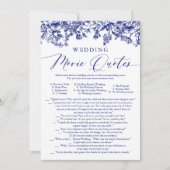 Invitation Citation de Mariage de la marine Blue Floral (Devant)