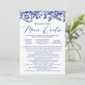 Invitation Citation de Mariage de la marine Blue Floral (Debout devant)