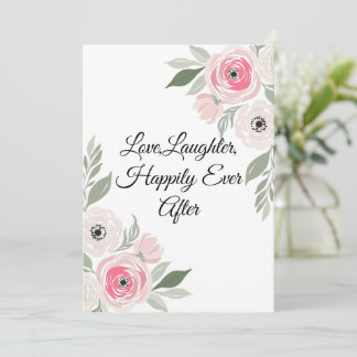 Invitation Citation de mariage florale à l'aquarelle rose élé
