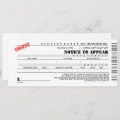 Invitation Citation de police Garçon d'honneur Témoin Proposi (Devant / Derrière)