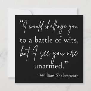 Invitation Citation De Shakespeare - Bataille De Wits II