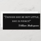 Invitation Citation de Shakespeare - Peu mais Fierce I (Devant / Derrière)
