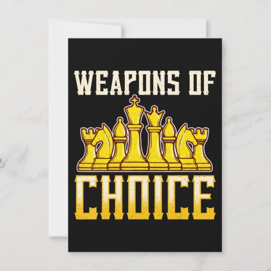 Invitation Citation D'Échecs Armes De Choix Joueur D'Équipe D (Devant)
