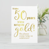 Invitation Citation d'or du 50e anniversaire du Mariage (Debout devant)