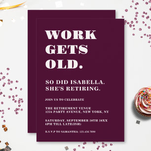 Invitation Citation drôle et humoristique pour fête de retrai