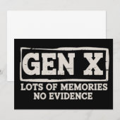 Invitation Citation drôle Sarcasme Génération X Beaucoup de s (Devant / Derrière)