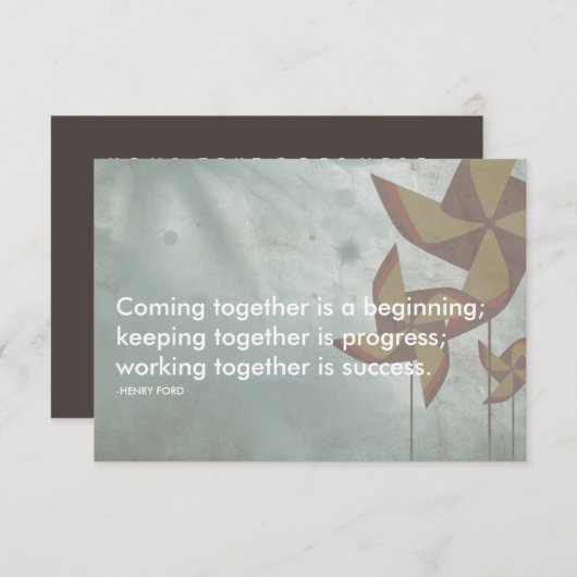 Invitation citation du succès de henry ford (Devant / Derrière)