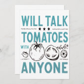 Invitation Citation Funny Cherry Tomato Parlera Tomates (Devant / Derrière)