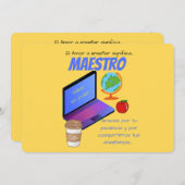 Invitation Citation maestro pour enseignant (Devant / Derrière)