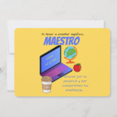 Invitation Citation maestro pour enseignant (Dos)