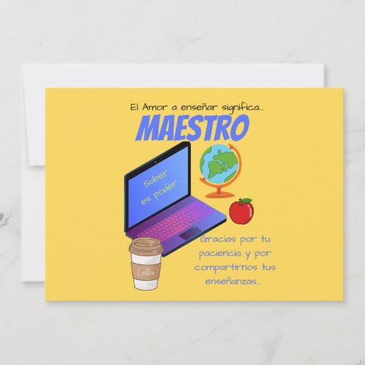 Invitation Citation maestro pour enseignant (Devant)