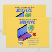 Invitation Citation maestro pour enseignant (Devant / Derrière)