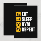 Invitation Citation Motivationnelle Gym Sleep Gym Repea (Devant / Derrière)