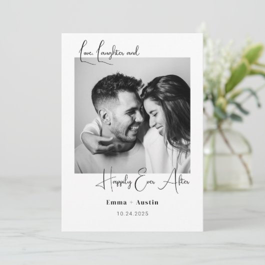 Invitation Citation Photo Polaroid Enregistrer La Date (Debout devant)