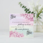 Invitation Citation Texte Calligraphie Et Fleurs Cadre Nature (Debout devant)