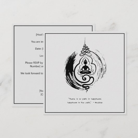 Invitation Citation zen : Sagesse et méditation (Devant / Derrière)