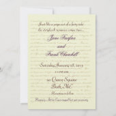 Invitation Citations de Jane Austen sur la célébration du mar (Dos)