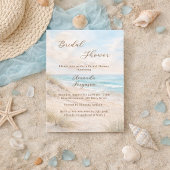 Invitation Citations initiales de cœurs de plage amour Shower