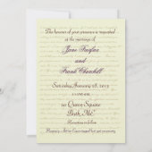Invitation Citations pour la célébration du mariage de Jane A (Dos)