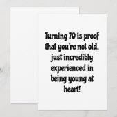 Invitation Citations pour les 70 ans (Devant / Derrière)