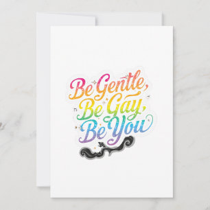 Invitation Citez la citation arc-en-ciel Sois Gentil Sois Gay