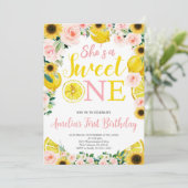 Invitation Citron 1er anniversaire, Citrus Party Girl 1er ann (Debout devant)