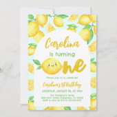 Invitation Citron 1er Anniversaire Fille Photo (Devant)