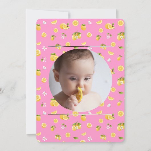 Invitation Citron 2e anniversaire Photo (Dos)