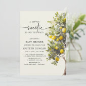 Invitation Citron Arbre Citrus Fruit Baby shower botanique (Debout devant)