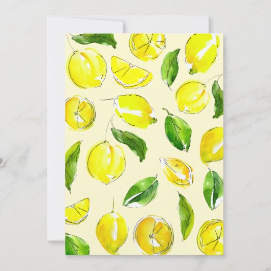 Invitation Citron Arc Rétro Petit Cutie Baby shower Jaune (Dos)