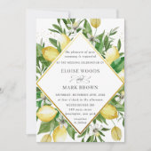 Invitation Citron Azure Méditerranéen Mariage de verdure esti (Devant)