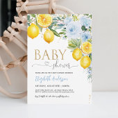 Invitation Citron Baby shower bleu or citron douche