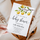 Invitation Citron Baby shower Eté Aquarelle Citrus