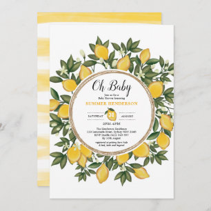 Invitation Citron Baby shower été Citrus soleil citron