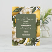 Invitation Citron Baby shower soleil Citronnelle été Citrus (Debout devant)