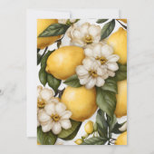 Invitation Citron Baby shower soleil Citronnelle été Citrus (Dos)