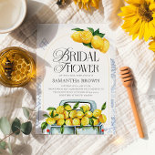 Invitation Citron bleu et jaune Fête des mariées italienne