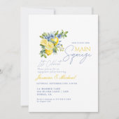 Invitation Citron bleu Floral Citrus (Devant)