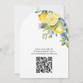 Invitation Citron bleu floral Fête des mariées (Dos)